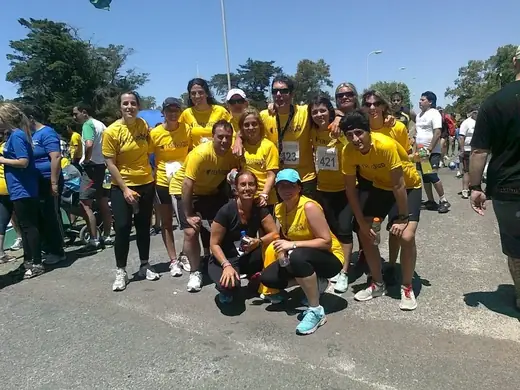 Equipo de running después de una carrera